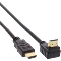 InLine® HDMI HS Kabel, gewinkelt, mit Eth., ST / ST, verg. Kont., schwarz, 1m
