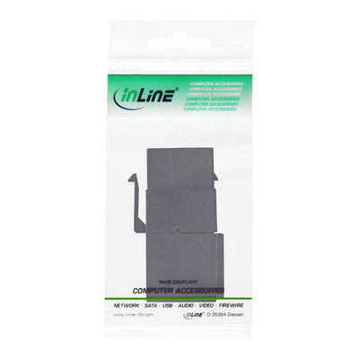 InLine® USB 2.0 Keystone Snap-In Einsatz, USB-A BU/BU, gewinkelt, schwarz (Produktbild 3)