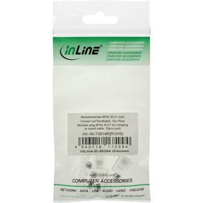 InLine® Modularstecker 6P4C RJ11 zum Crimpen auf Rundkabel, 10er Pack (Produktbild 2)
