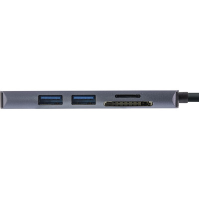 InLine® Multi-Hub USB 3.2 Gen.1, 2x USB-A, HDMI 4K/30Hz, Cardreader, Alu, grau (Produktbild 3)