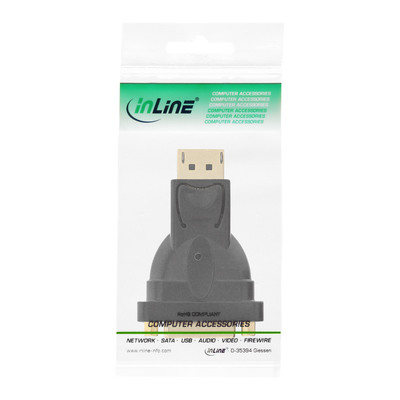 InLine® DisplayPort Adapter, DisplayPort Stecker auf DVI-D 24+1 Buchse, schwarz (Produktbild 3)