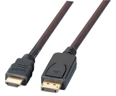 DisplayPort/HDMI Kabel Full HD,A-A -- St-St, 2m, schwarz