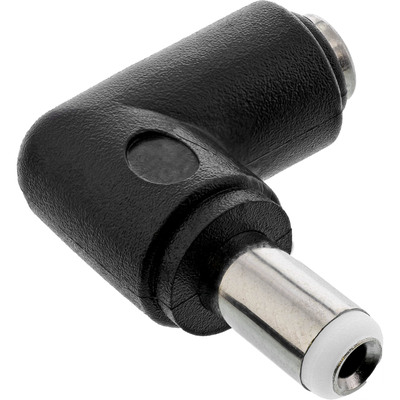 InLine® DC Adapter, 5,5x2,5mm DC Hohlstecker Stecker / Buchse gewinkelt (Produktbild 1)