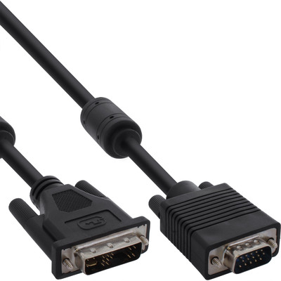 InLine® DVI-A Kabel, analog 12+5 Stecker auf 15pol HD Stecker VGA, 2m (Produktbild 1)