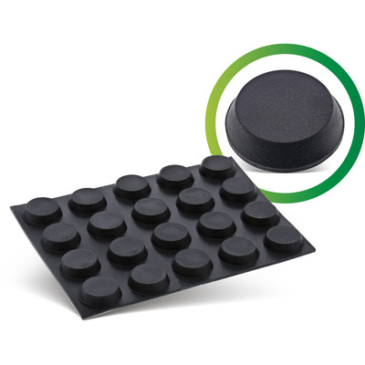 InLine® Gummipads, 12mm, 20er Pack, schwarz, flach, selbstklebend (Produktbild 1)