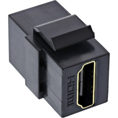 InLine® HDMI Keystone Snap-In Einsatz 4K/60Hz, HDMI A Buchse/Buchse, schwarz (Produktbild 1)