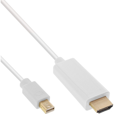 InLine® Mini DisplayPort zu HDMI Konverter Kabel, weiß, 2m, 4K2K, mit Audio (Produktbild 1)