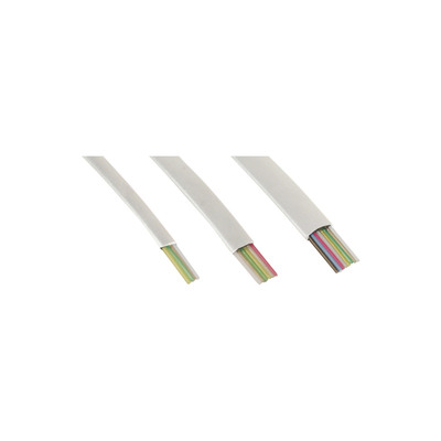 InLine® Modularkabel, 6adrig Flachband weiß, 100m Ring (Produktbild 1)