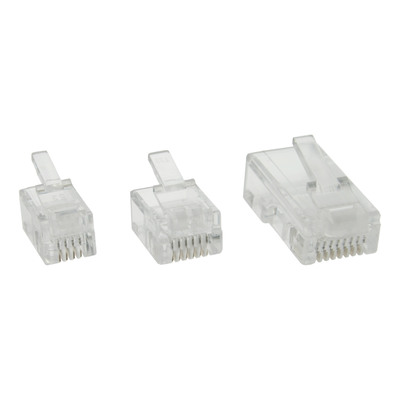InLine® Modularstecker, 8P8C RJ45 zum Crimpen auf Flachkabel (ISDN), 10er Pack (Produktbild 1)