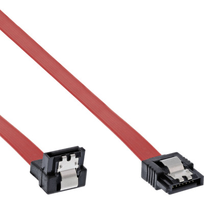 InLine® SATA Anschlusskabel abgewinkelt, mit Sicherheitslasche, 0,7m (Produktbild 1)