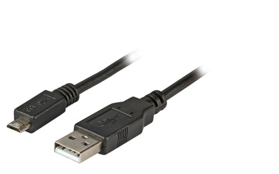 USB2.0 Anschlusskabel A-Micro-B 5pol. -- ,St.-St., 3,0m, schwarz, Premium